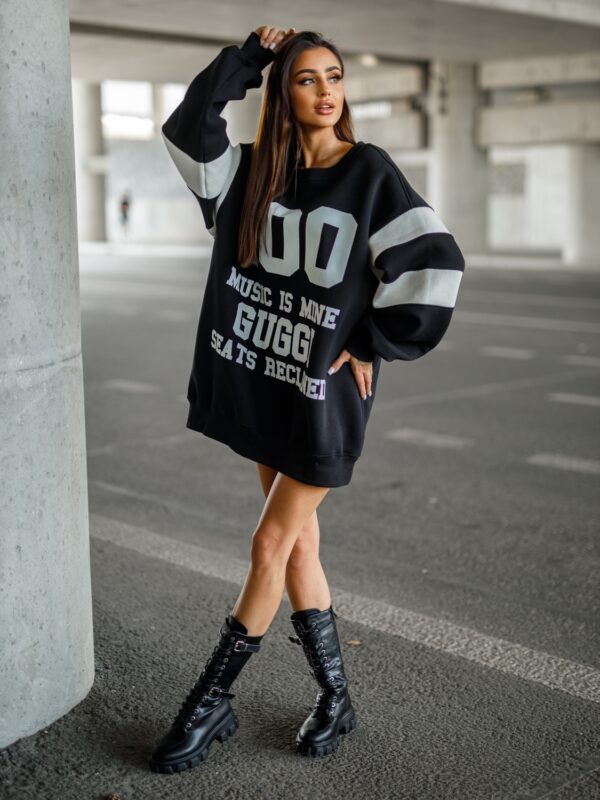 BLUZA OVERSIZE GUGGI – BLACK