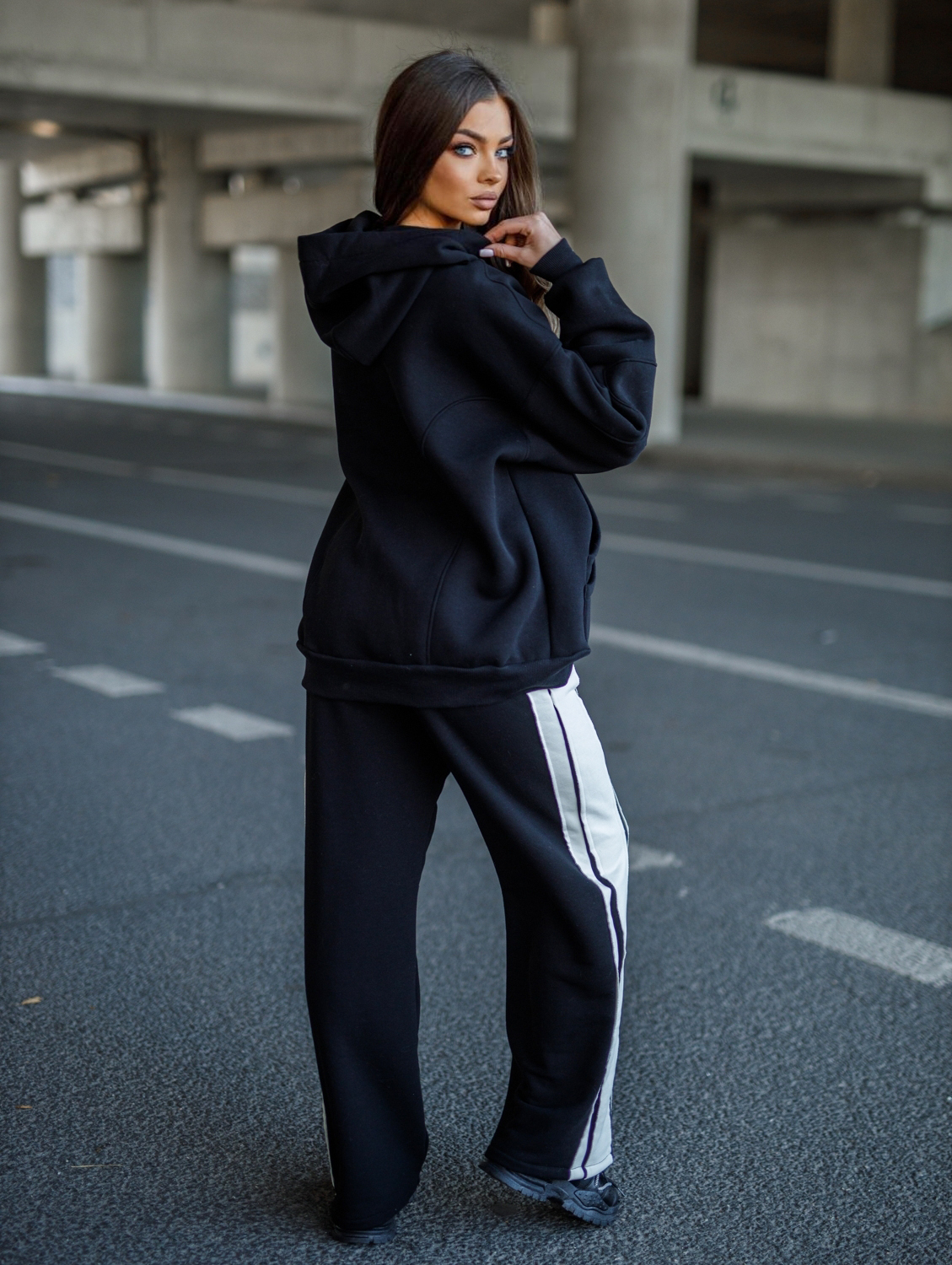 Bluza Damska DOUBLE – black - obrazek 5