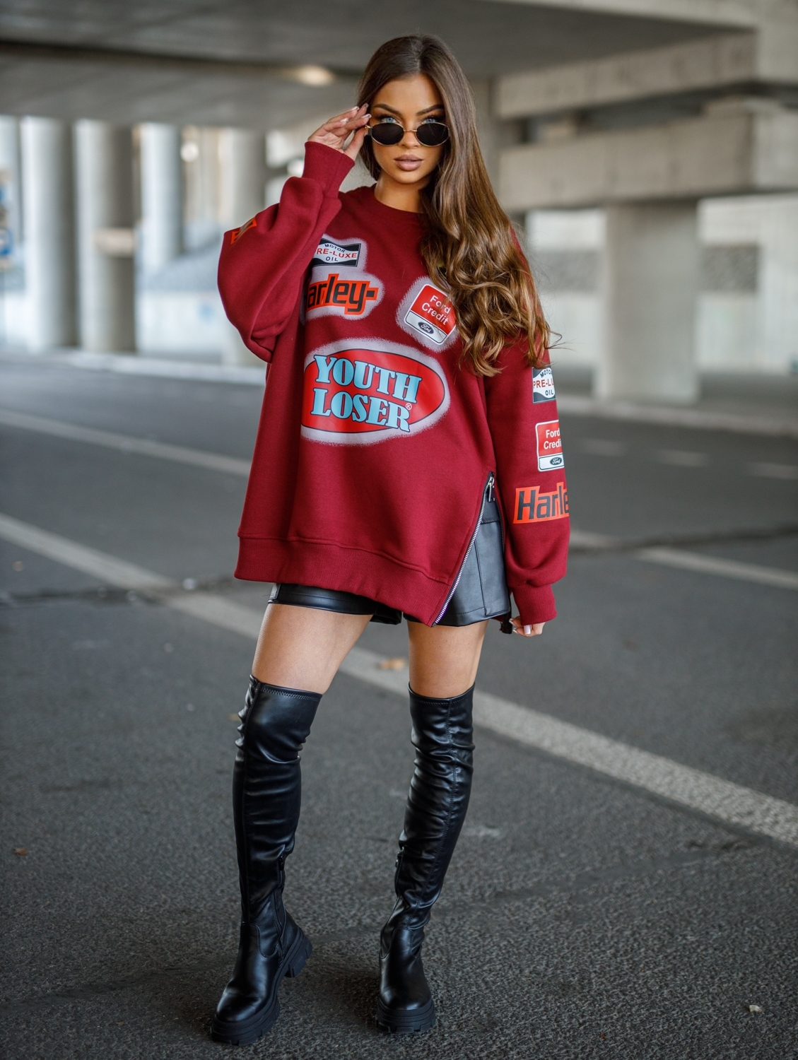 Bluza Damska HARLEY – burgund - obrazek 4
