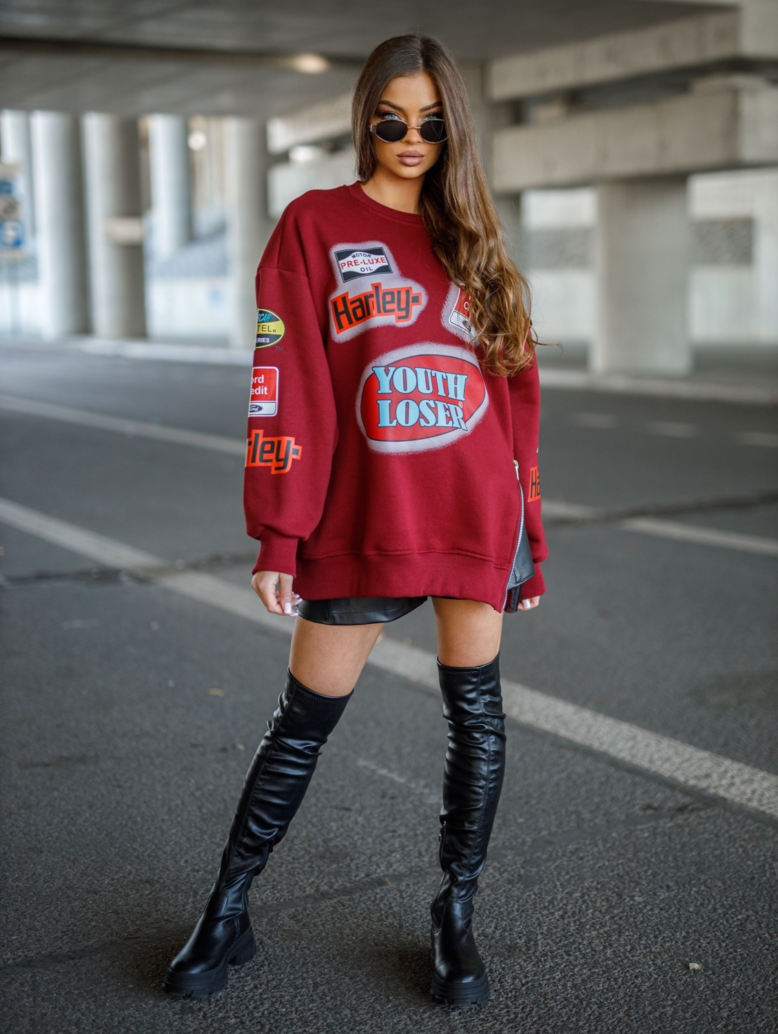 Bluza Damska HARLEY – burgund - obrazek 3