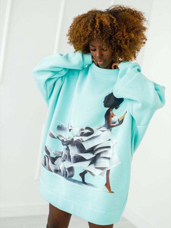 BLUZA OVERSIZE # WOMEN CYAN