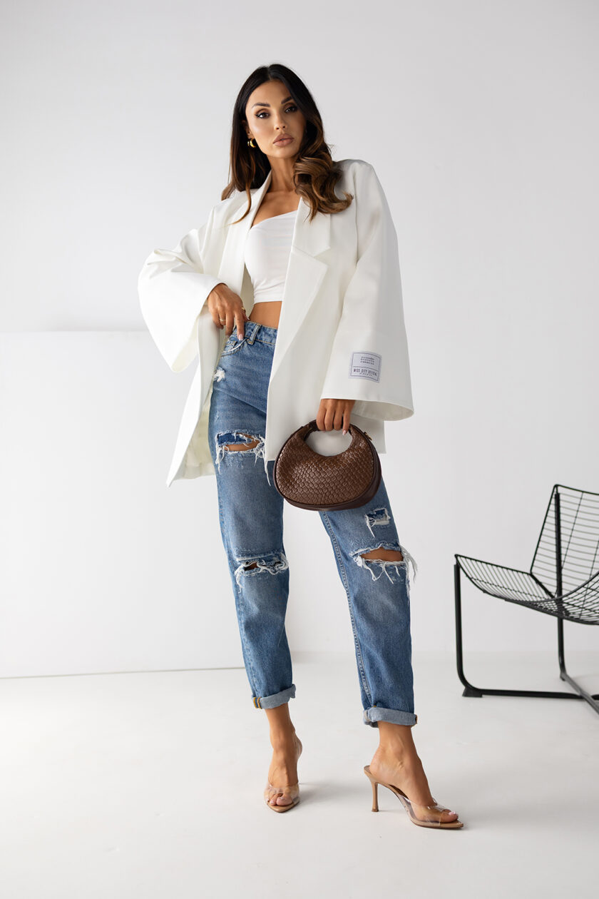 DRESOWA MARYNARKA OVERSIZE Stay Gold WHITE