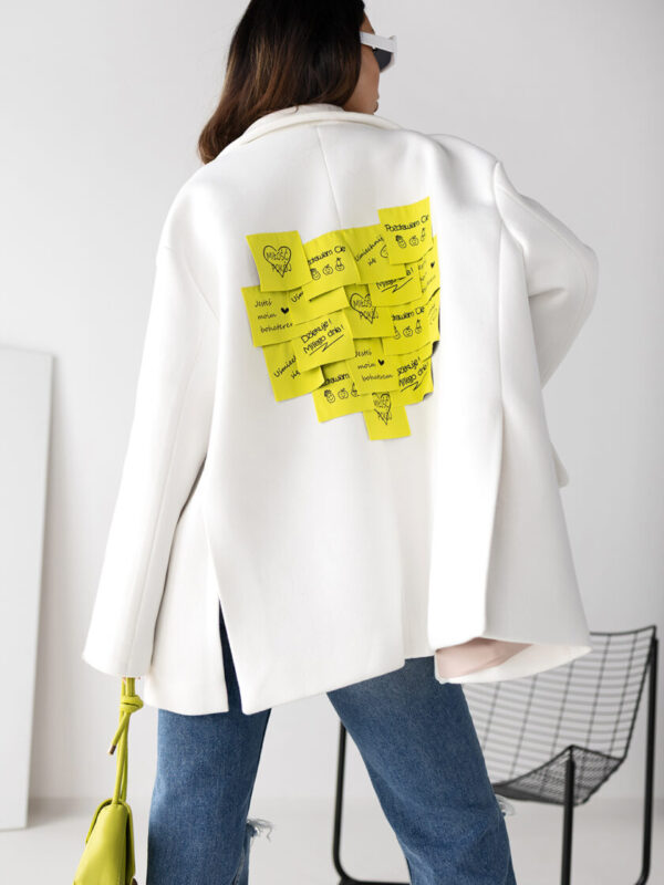 MARYNARKA OVERSIZE SMILE WHITE-GREEN