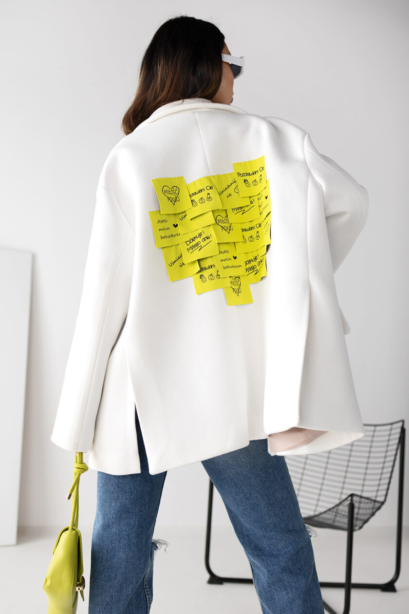 MARYNARKA OVERSIZE SMILE WHITE-GREEN