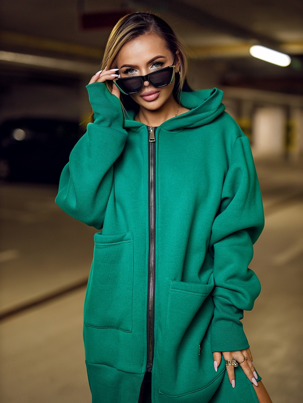 BLUZA OVERSIZE MALMO -zielona - obrazek 4