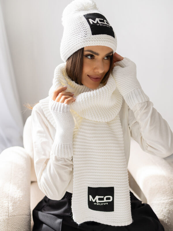 KOMPLET CZAPKA +SZALIK + RĘKAWICE WHITE