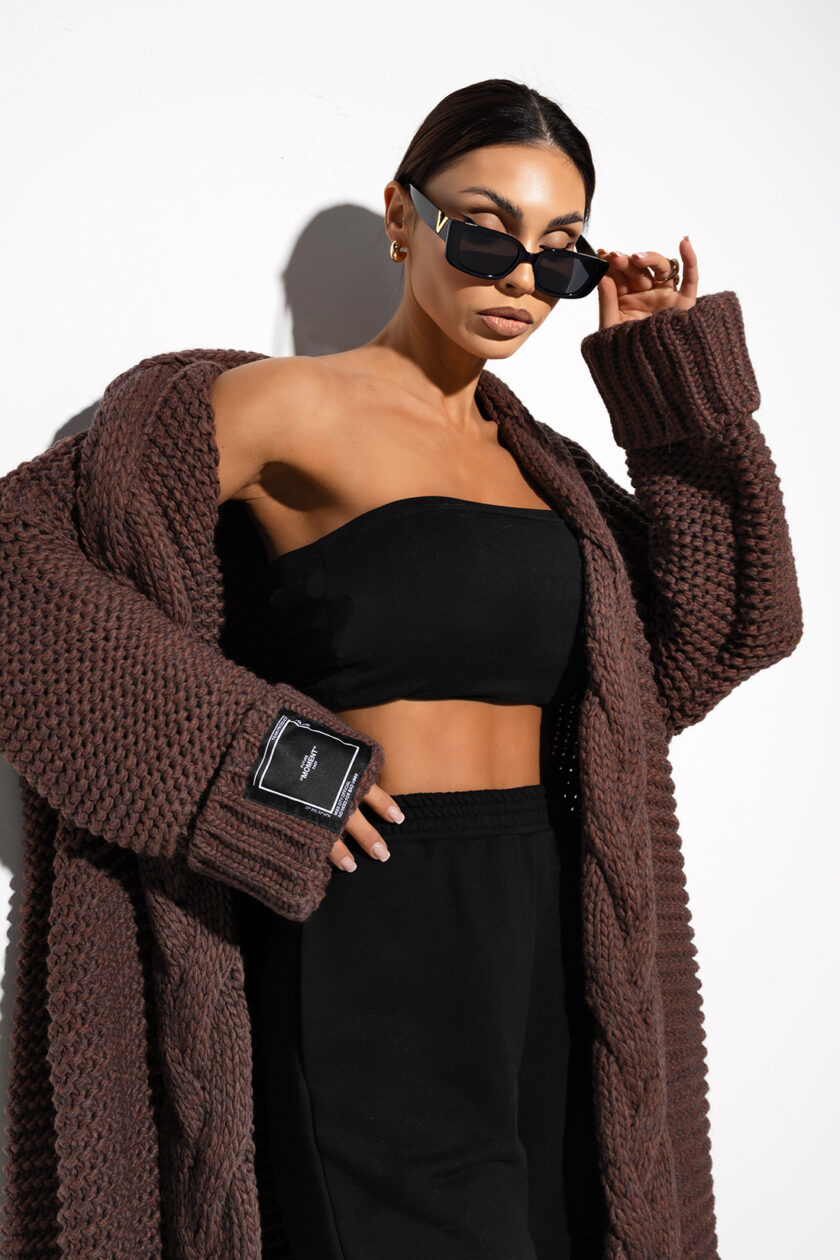 KARDIGAN OVERSIZE LOVER #CHOCOLATE