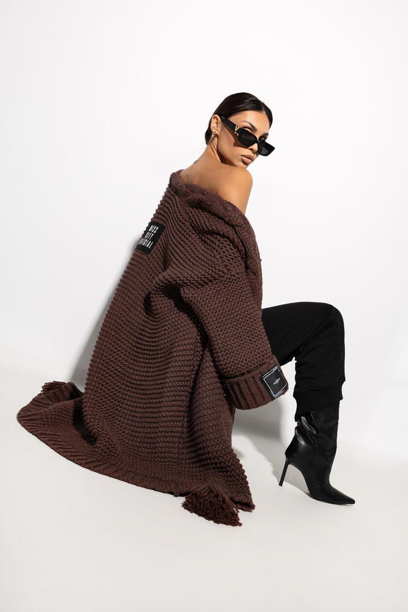 KARDIGAN OVERSIZE LOVER #CHOCOLATE - obrazek 2