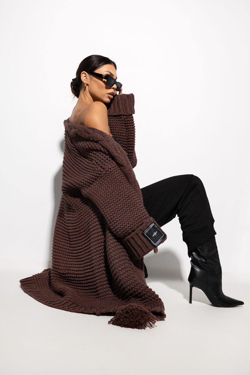 KARDIGAN OVERSIZE LOVER #CHOCOLATE - obrazek 3