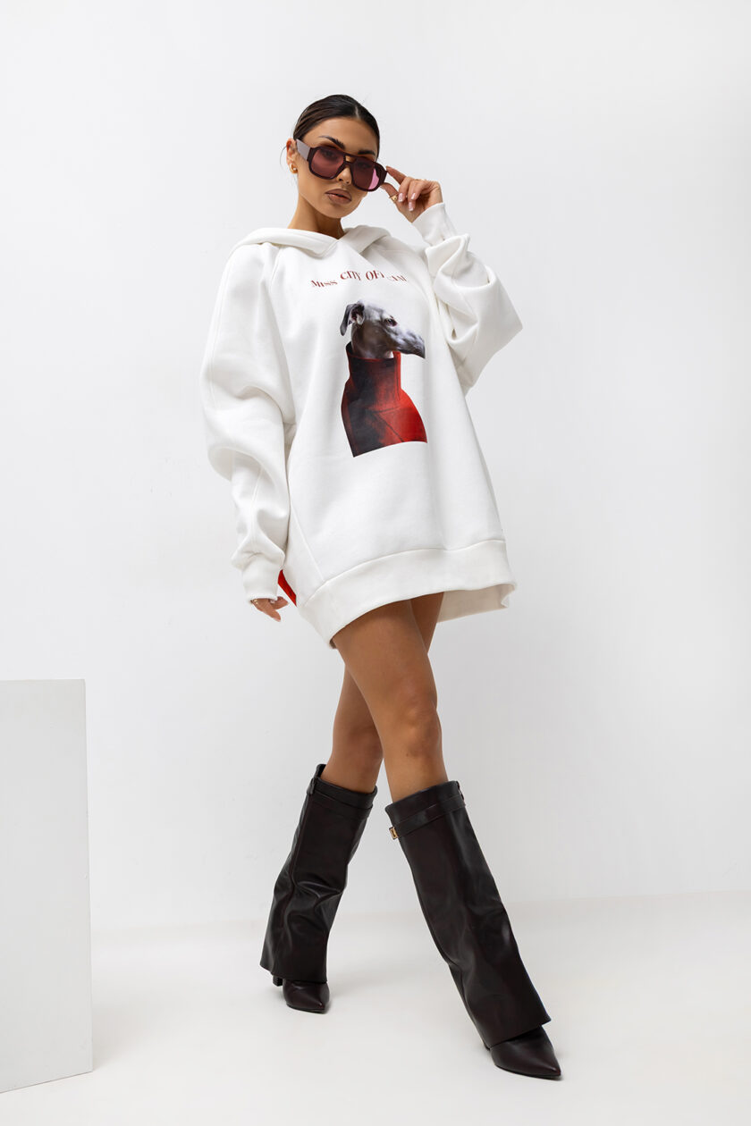 BLUZA OVERSIZE GREYHUND #MCO WHITE - obrazek 5