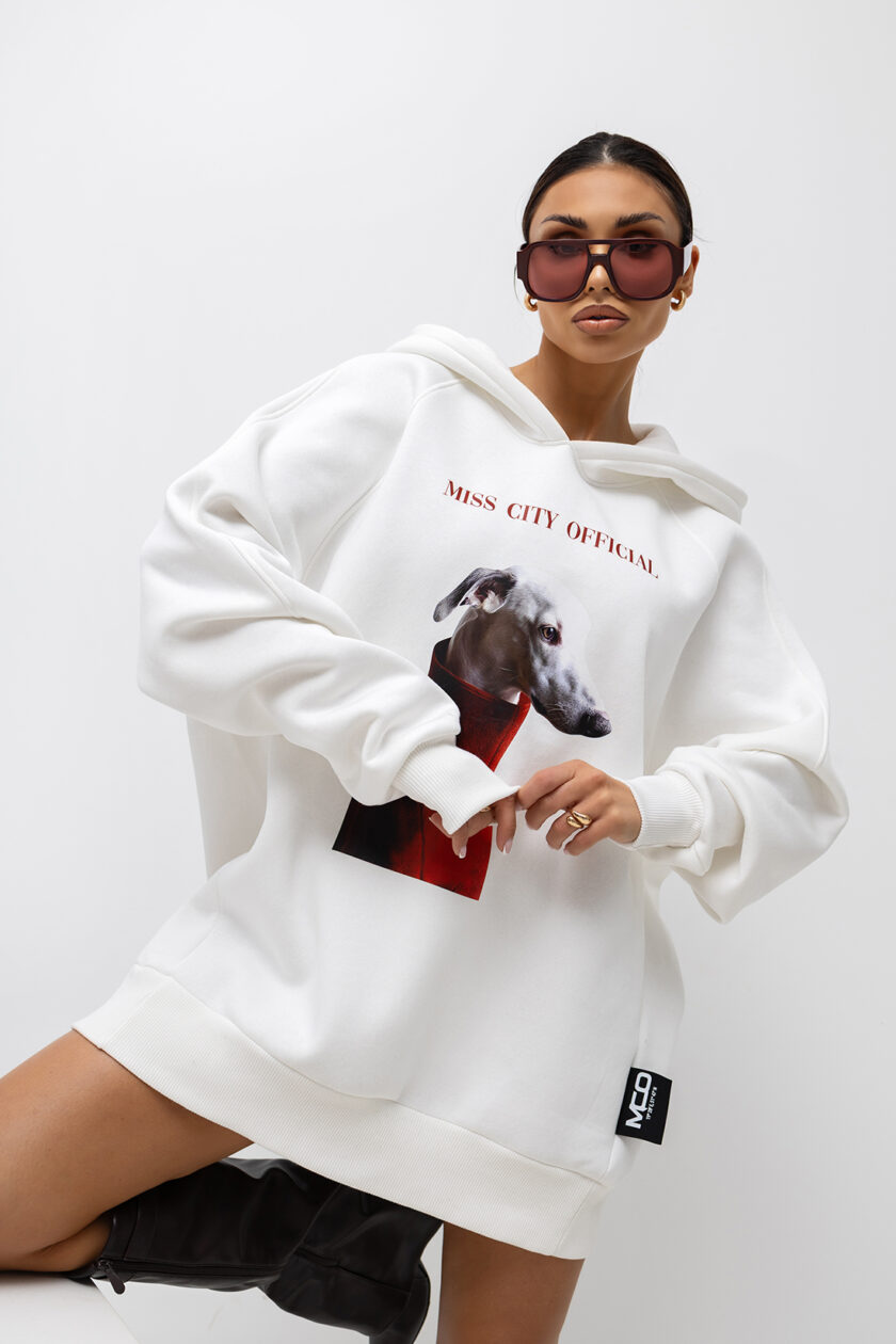 BLUZA OVERSIZE GREYHUND #MCO WHITE