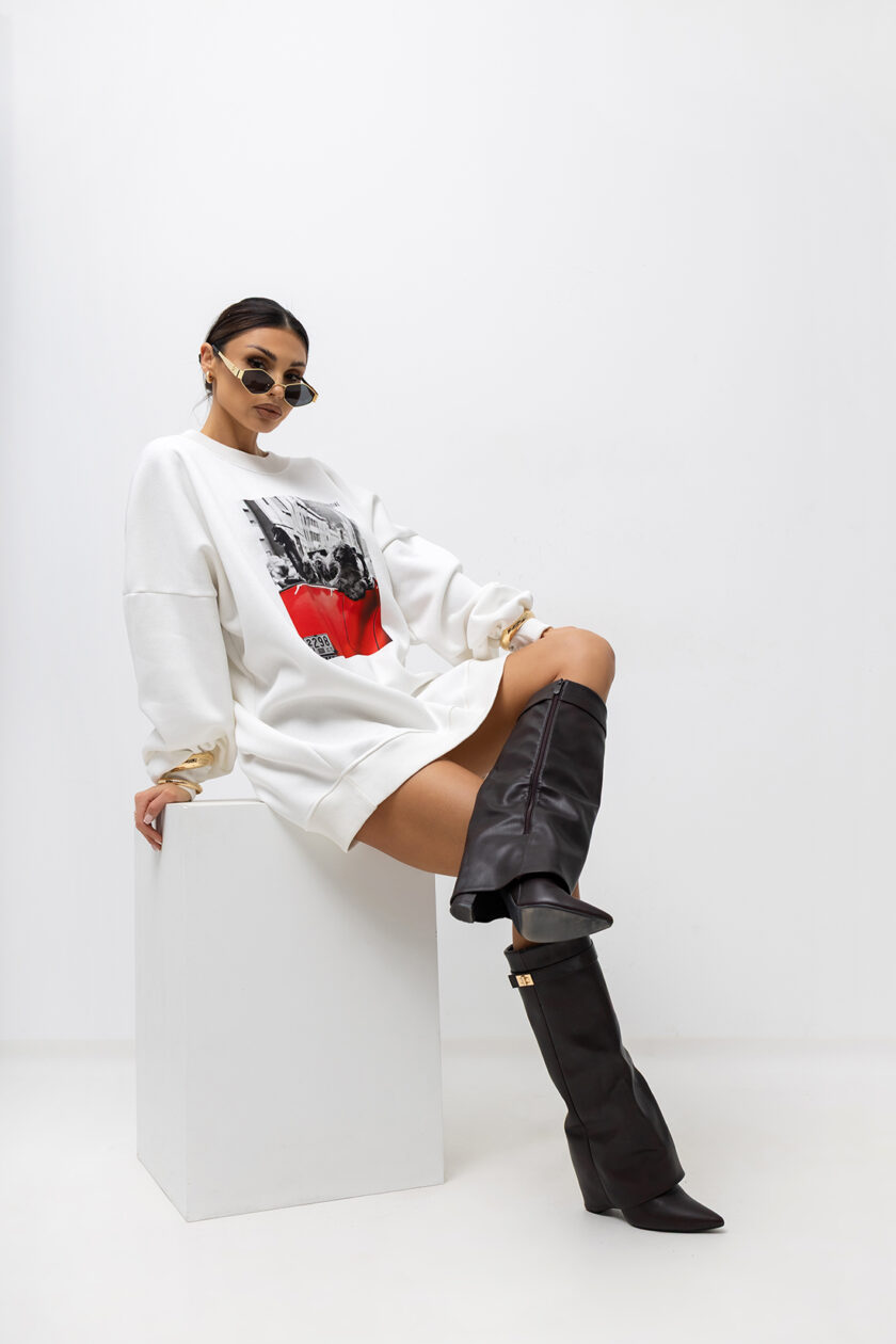 BLUZA OVERSIZE FRIENDS #MCO WHITE - obrazek 5