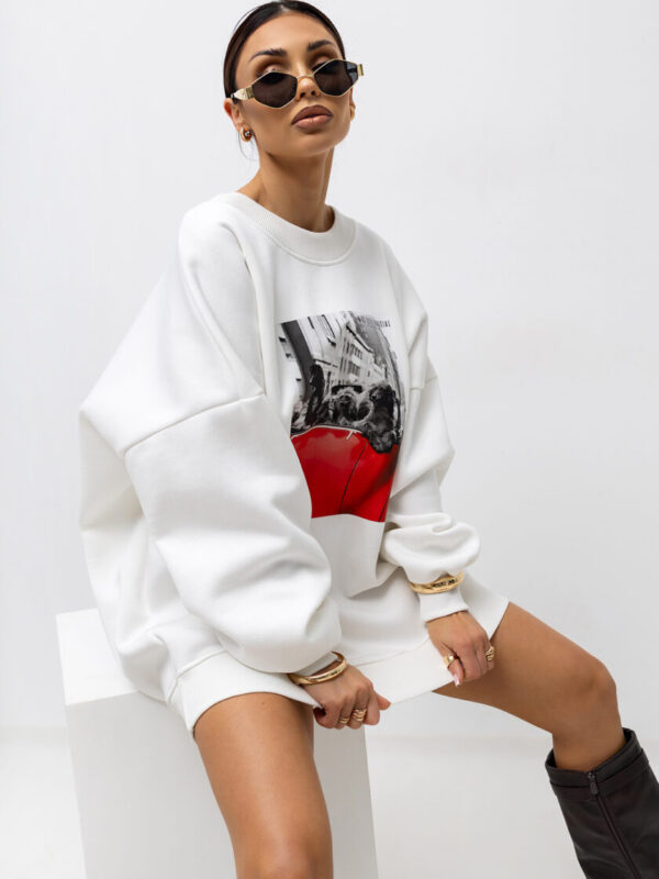 BLUZA OVERSIZE FRIENDS #MCO WHITE