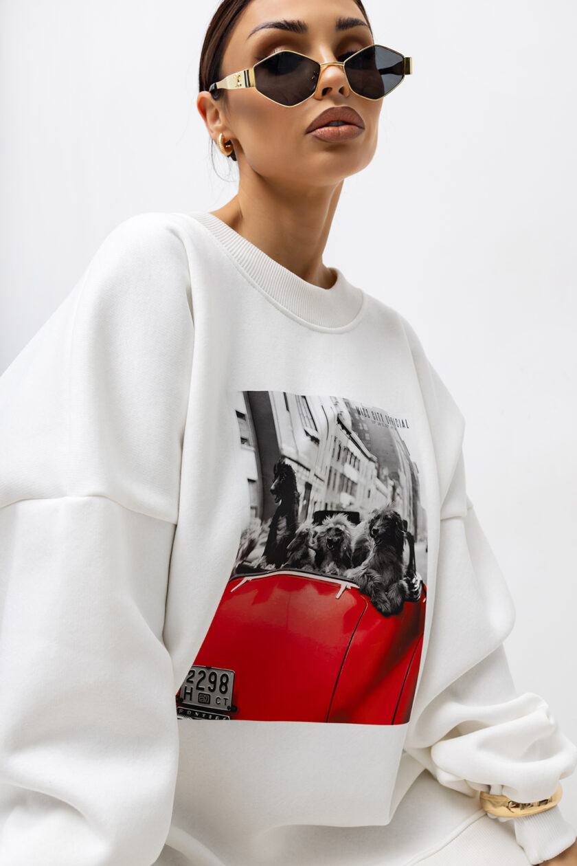 BLUZA OVERSIZE FRIENDS #MCO WHITE