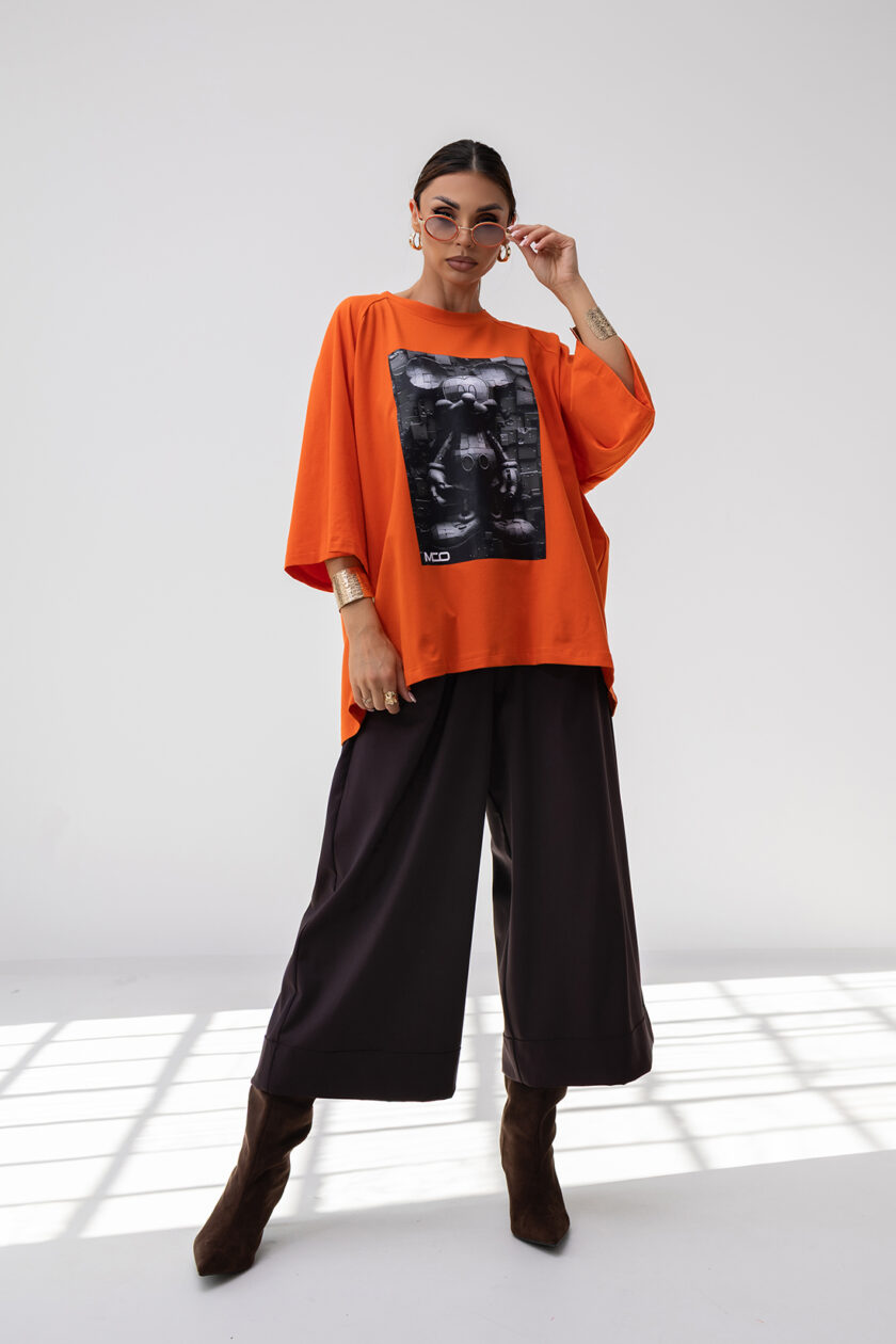 T-Shirt OVERSIZE MIKI ORANGE - obrazek 3