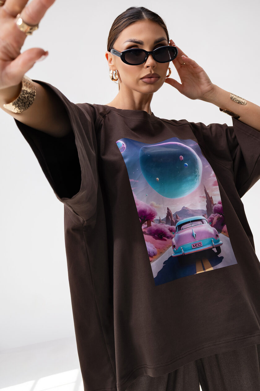 T-Shirt OVERSIZE CAR CHOCOLATE