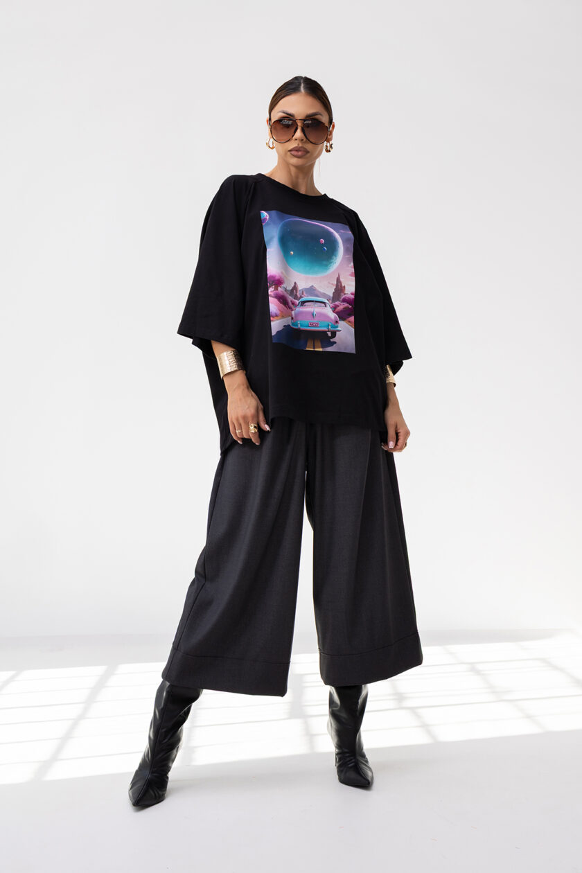 T-Shirt OVERSIZE CAR BLACK - obrazek 2