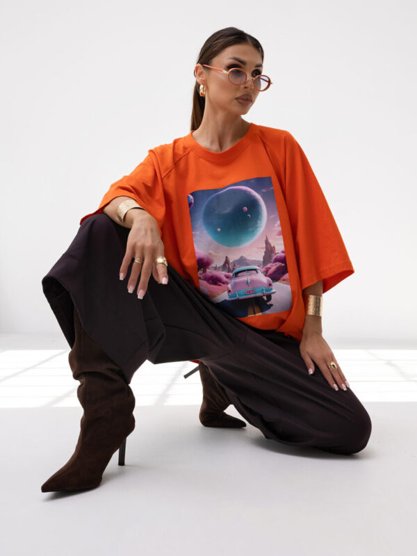 T-Shirt OVERSIZE CAR ORANGE