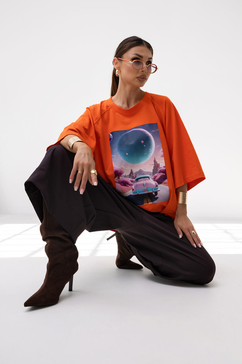 T-Shirt OVERSIZE CAR ORANGE