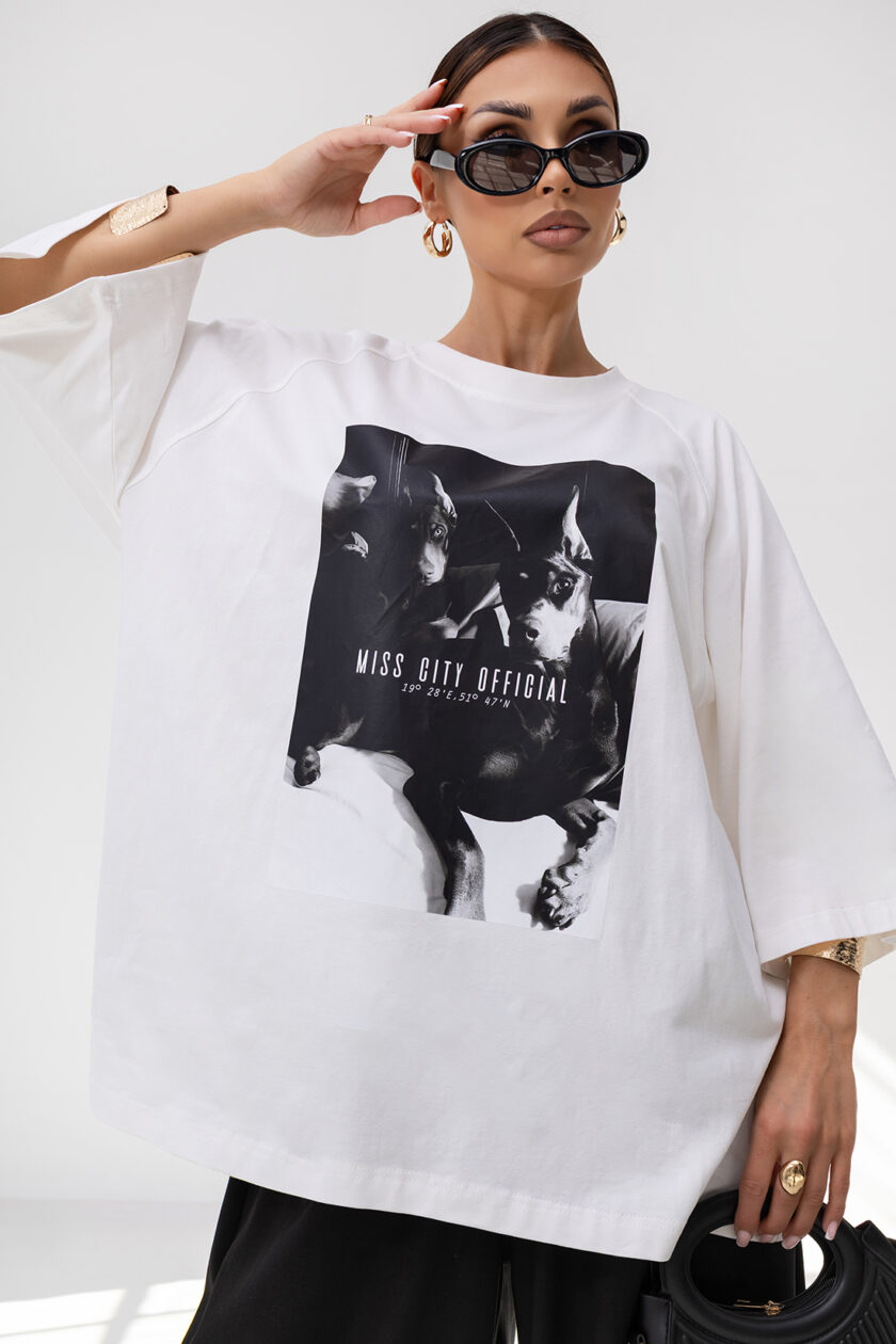 T-Shirt OVERSIZE DOBERMAN WHITE