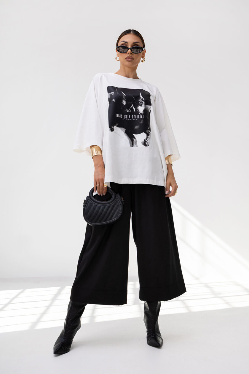 T-Shirt OVERSIZE DOBERMAN WHITE - obrazek 3