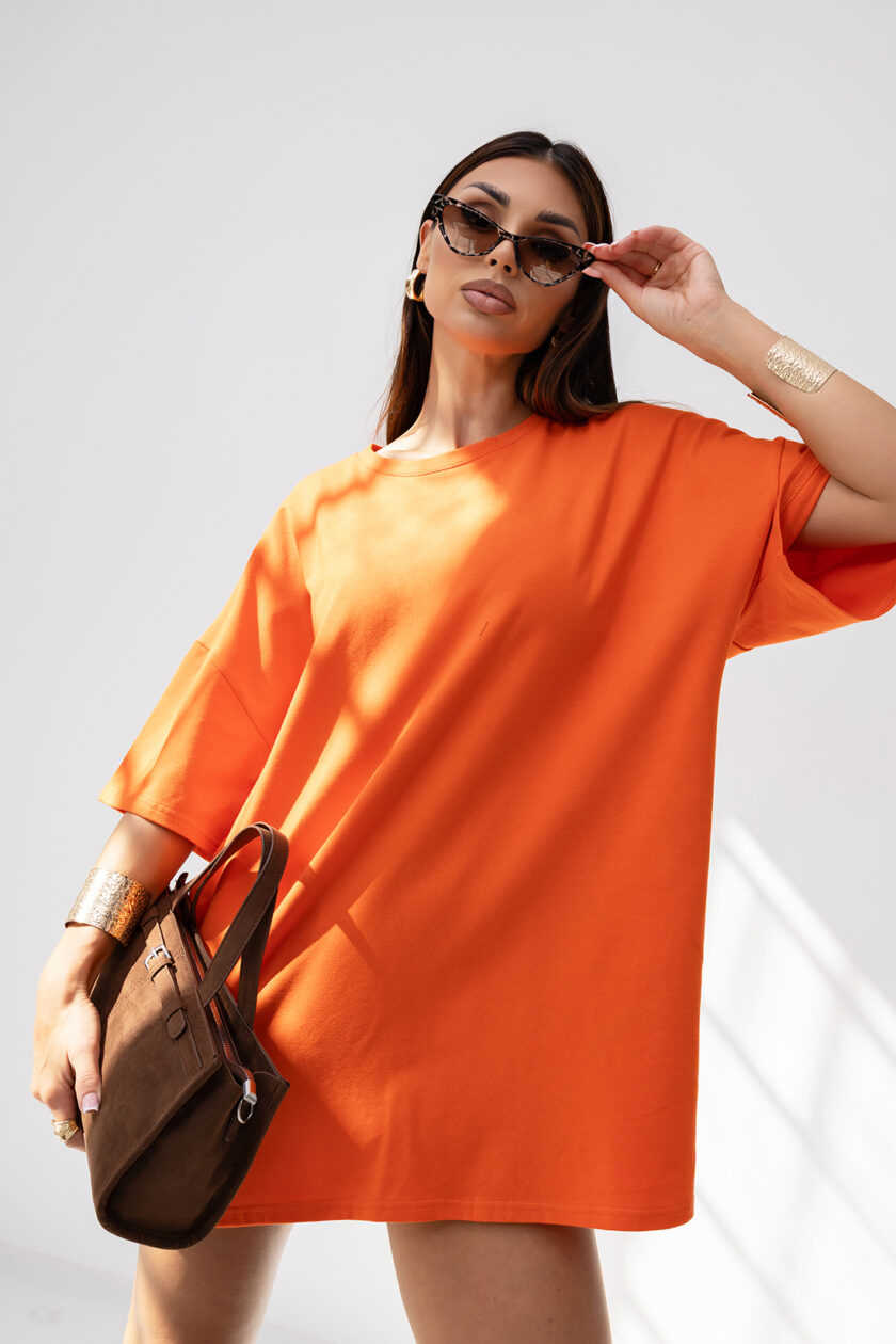 T-Shirt OVERSIZE THE HELL ORANGE - obrazek 2
