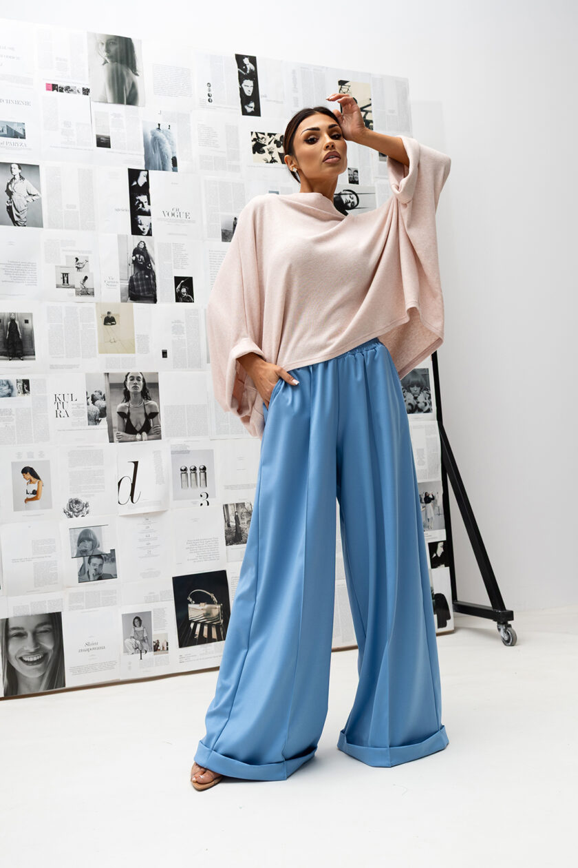 BLUZKA KIMONO SWETER PASTEL PINK - obrazek 4