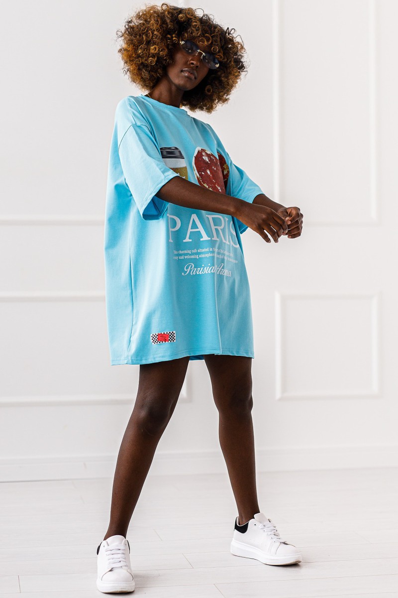 T-SHIRT OVERSIZE LOVE PARIS #01 - obrazek 2